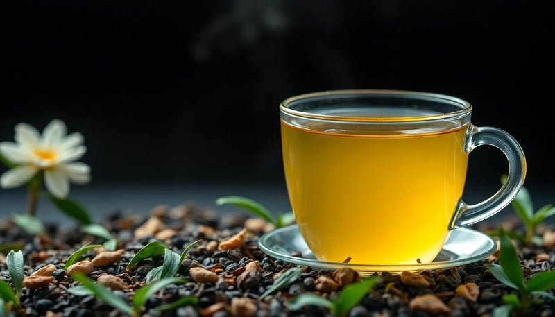 Opdag de unikke forskelle mellem te-typerne: hvid, grøn, oolong og sort te - Illustration