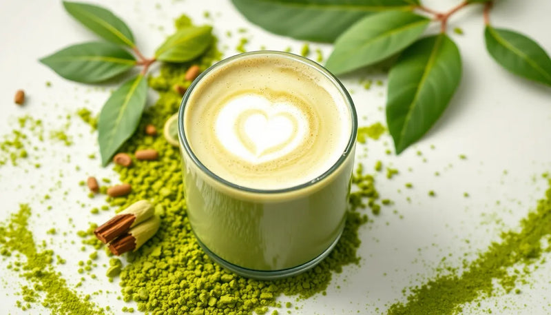 Oplev den perfekte balance med matcha latte pulver - Illustration