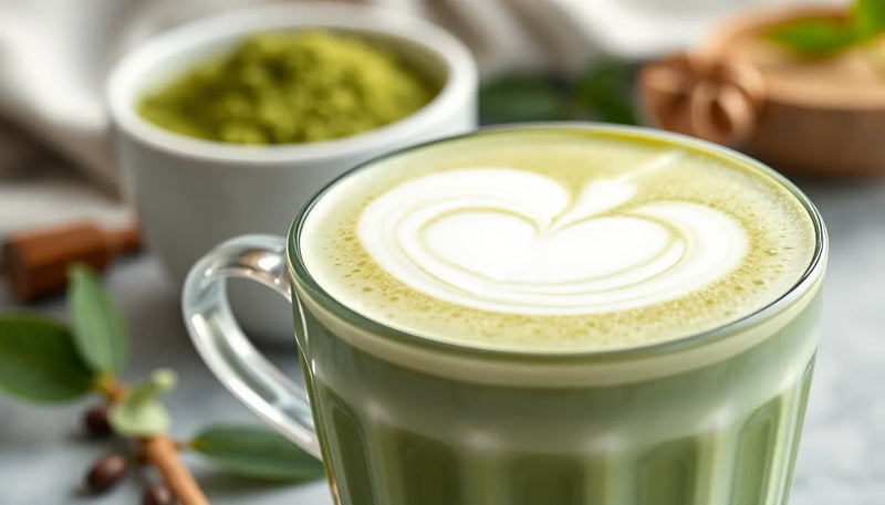 Oplev den unikke smag af matcha latte: en rejse gennem grøn te og sødme - Illustration